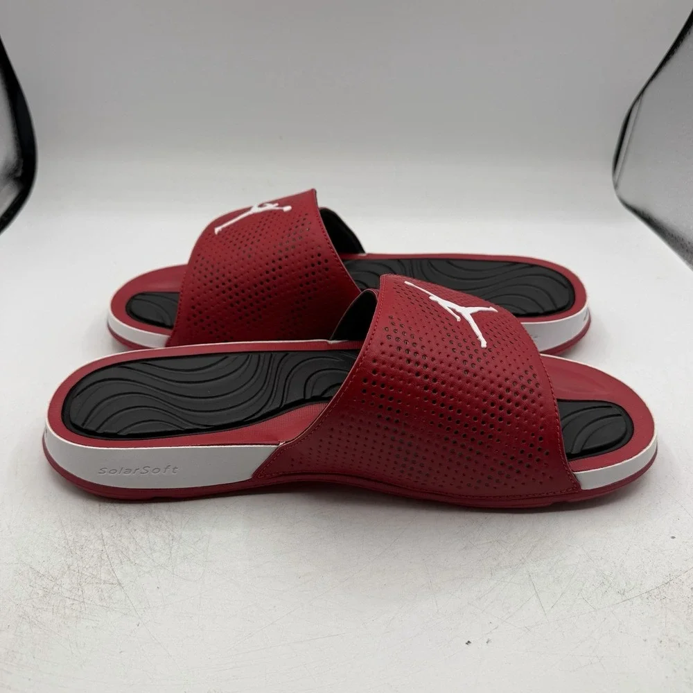 Nike Air Jordan Hydro 5 Slides Sandals Mens Sz 9 Red/White Slip On 820257-601